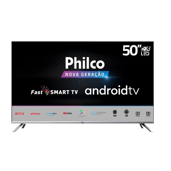Smart Google Tv Philco 50" Led Borderless 4k, Fast Smart, Áudio Dolby, Com Chromecast Built In - Ptv50g71agbls 4k