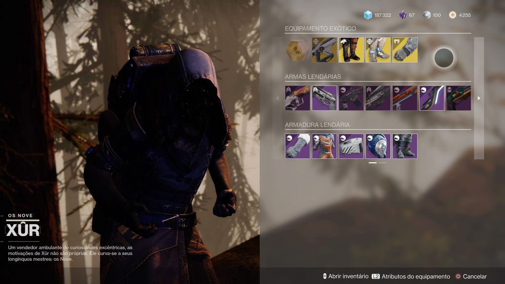 Itens disponíveis no Xur entre 8 a 12 de outubro. (Imagem: Captura de Tela/Bruna Penilhas/Canaltech)